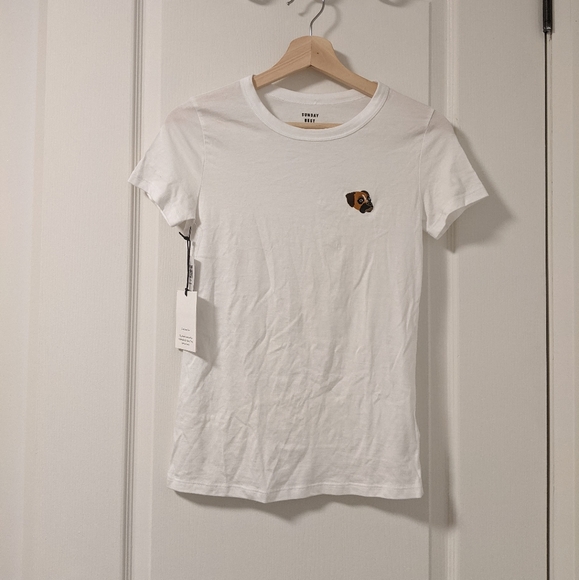 BNWT Aritzia Sunday Best "Candy" White T-shirt (XS) - Picture 1 of 2
